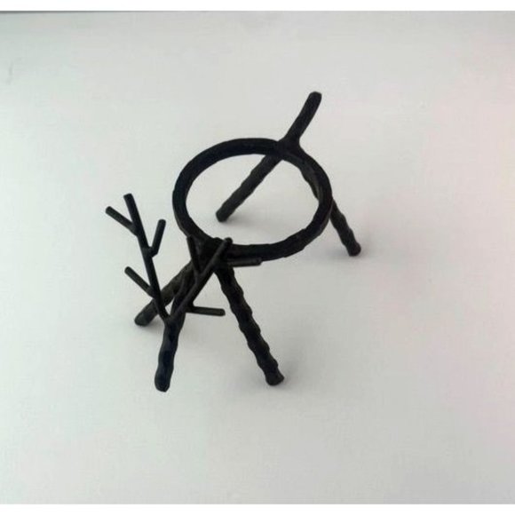 Votive Candle Holder Deer Rustic Twisted Iron - Picture 1 of 6